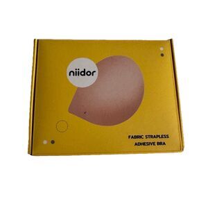 Niidor Fabric Strapless Adhesive Bra B Cup Nude Color & Nipple Petals New